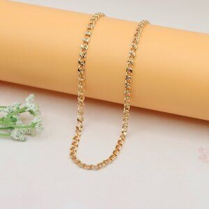 "Chunky Rose Gold Chain Necklace with Bold Polished Links, XPNL0174
